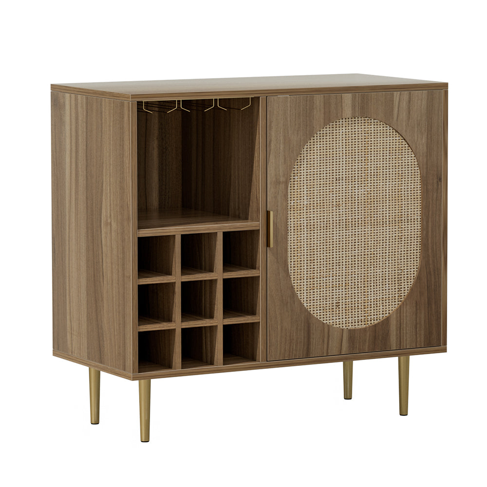 Walnut Cupboard with Wine Rack FREE DELIVERY