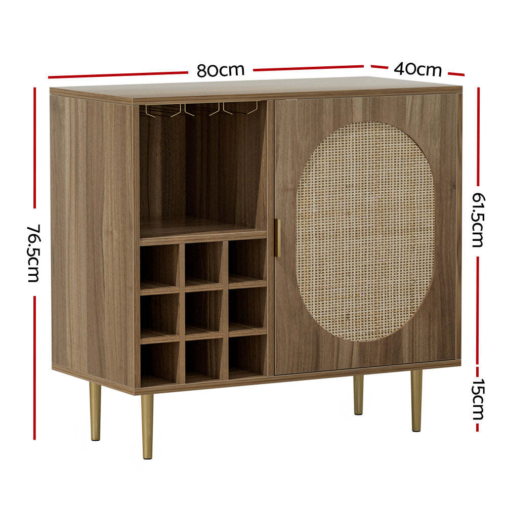 Walnut Cupboard with Wine Rack FREE DELIVERY