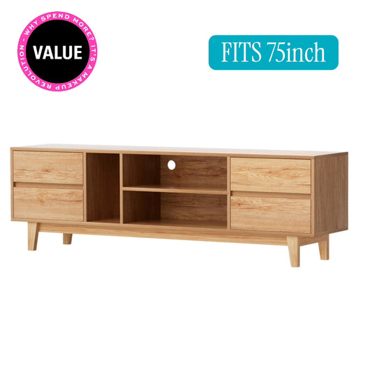 Rubberwood 180cm Entertainment Centre FREE DELIVERY