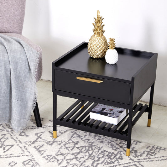 Alcona Matte Black Side Table - FREE DELIVERY