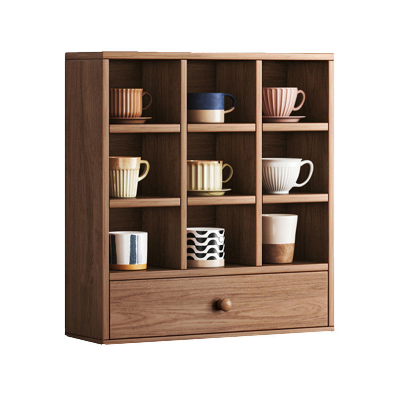 Tea Cup Open Display Cabinet - Walnut - FREE DELIVERY