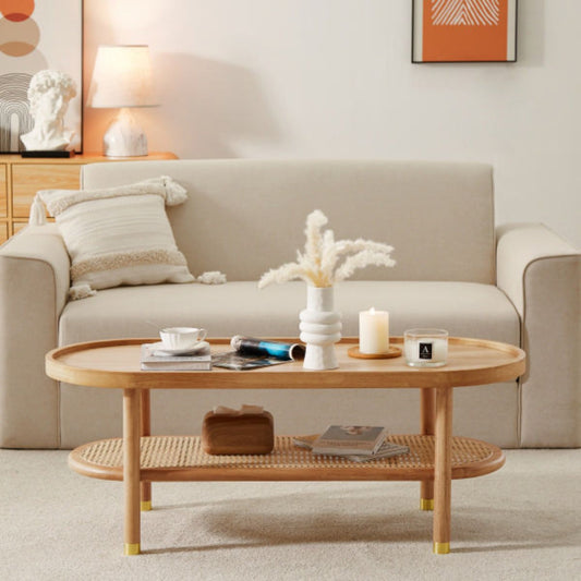 Lauren Natural Rattan Coffee Table - FREE DELIVERY