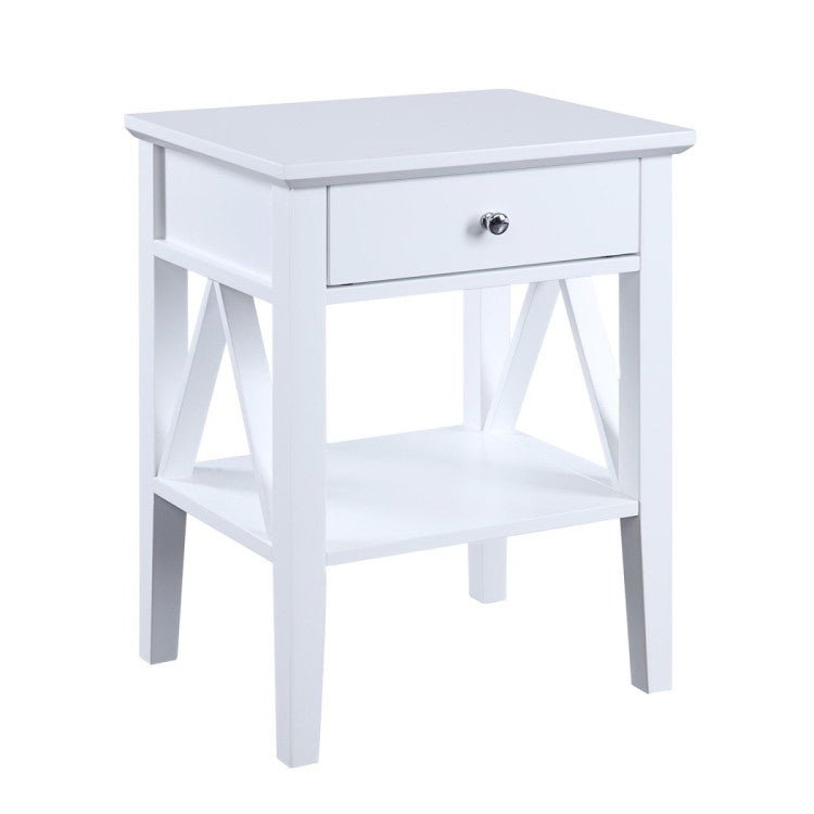 Greta Bedside Table with Drawer - FREE DELIVERY