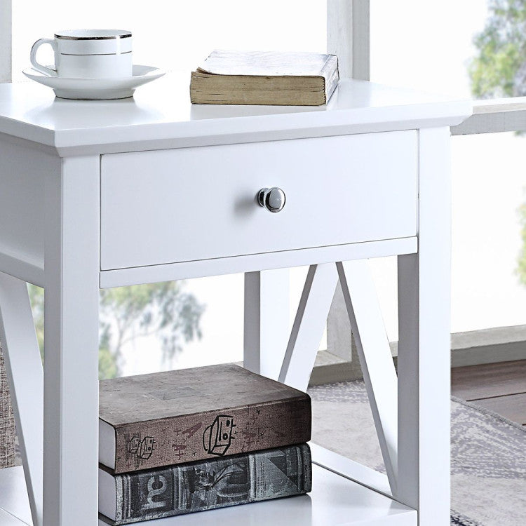 Greta Bedside Table with Drawer - FREE DELIVERY