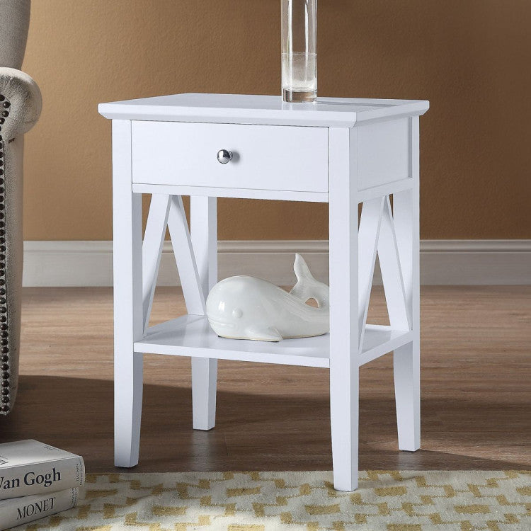 Greta Bedside Table with Drawer - FREE DELIVERY