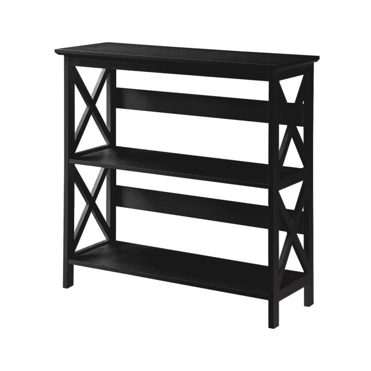 Irene Black 3 Tier Hall Bookcase FREE DELIVERY