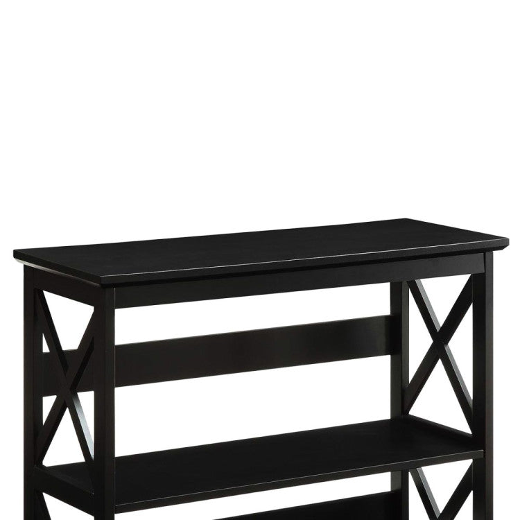 Irene Black 3 Tier Hall Bookcase FREE DELIVERY