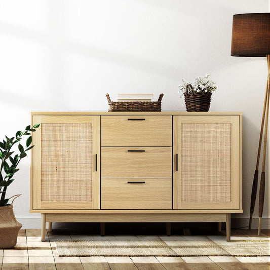 Adelle Rattan Sideboard Kitchen Buffet - FREE DELIVERY