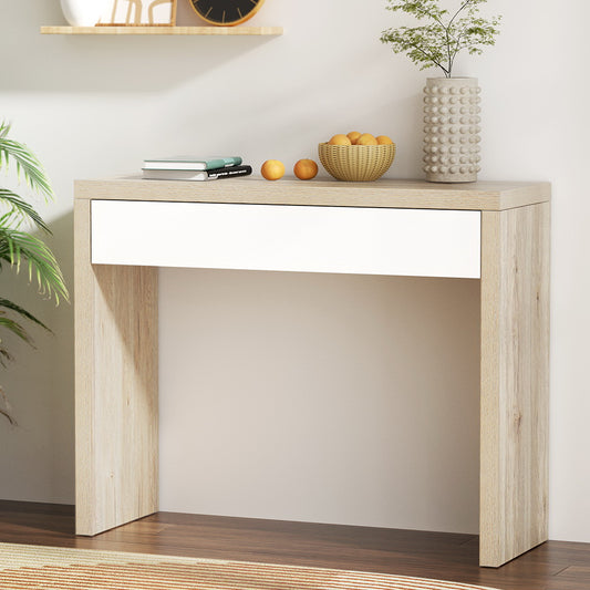 White and Wood Console Hallway 100CM FREE DELIVERY